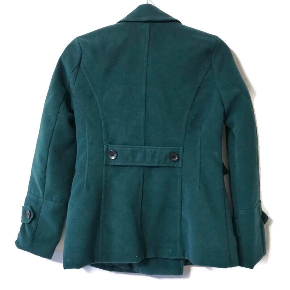 Xs dark forest hunter emerald green IB Diffusion peacoat pea coat trenchcoat - Picture 2 of 10